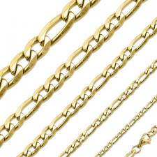  Stainless Steel Gold PVD Figaro Chain